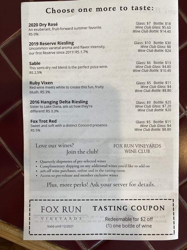 Cafe at Fox Run Vineyards - Penn Yan, NY