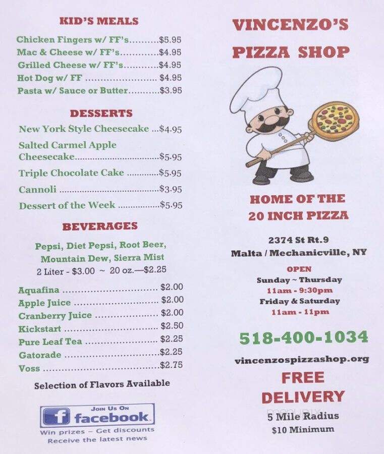 Vincenzo's Pizza Shop - Mechanicville, NY