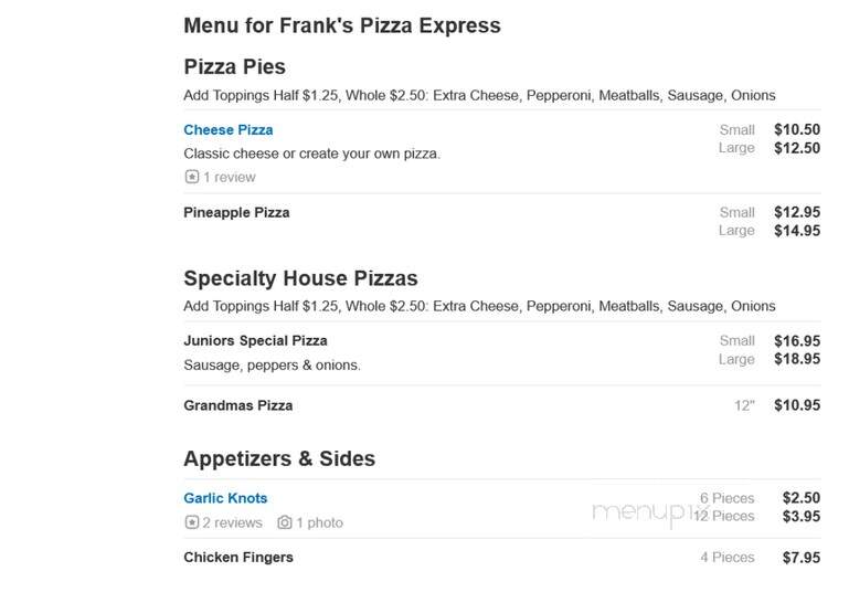 Frank's Pizza Express - Cairo, NY