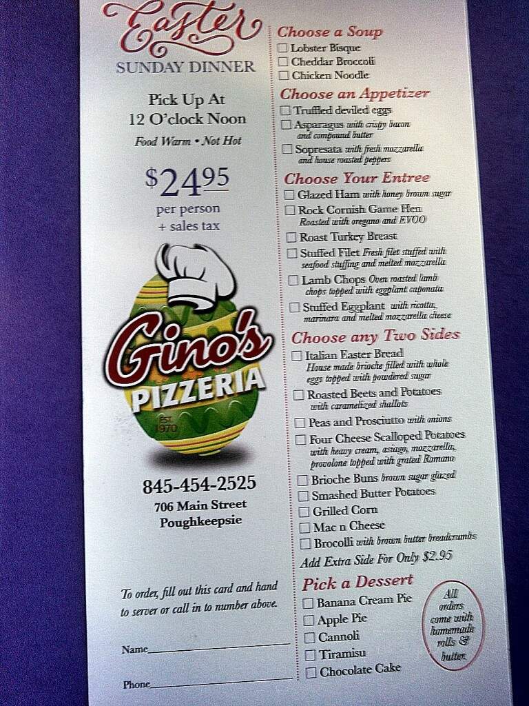 Gino's Pizza Red Oaks - Poughkeepsie, NY