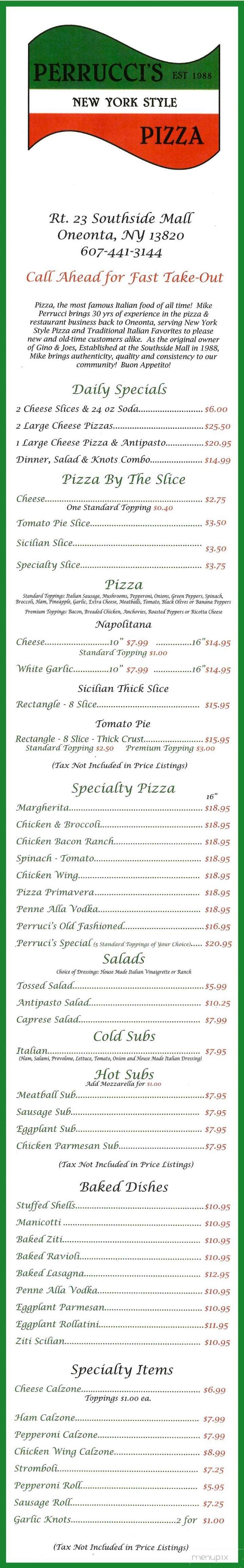 Perrucci's Pizza & Restaurant - Oneonta, NY