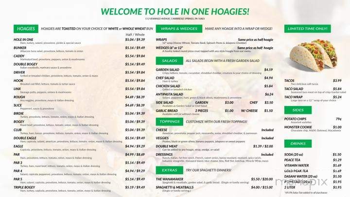 Hole In One Hoagies - Cambridge Springs, PA