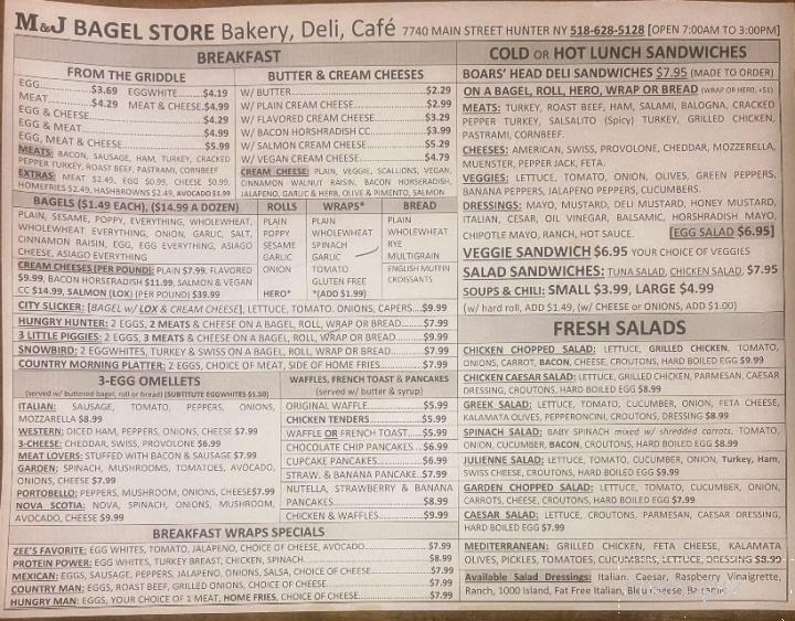 M&J Bagel Store Bakery Deli Cafe - Hunter, NY